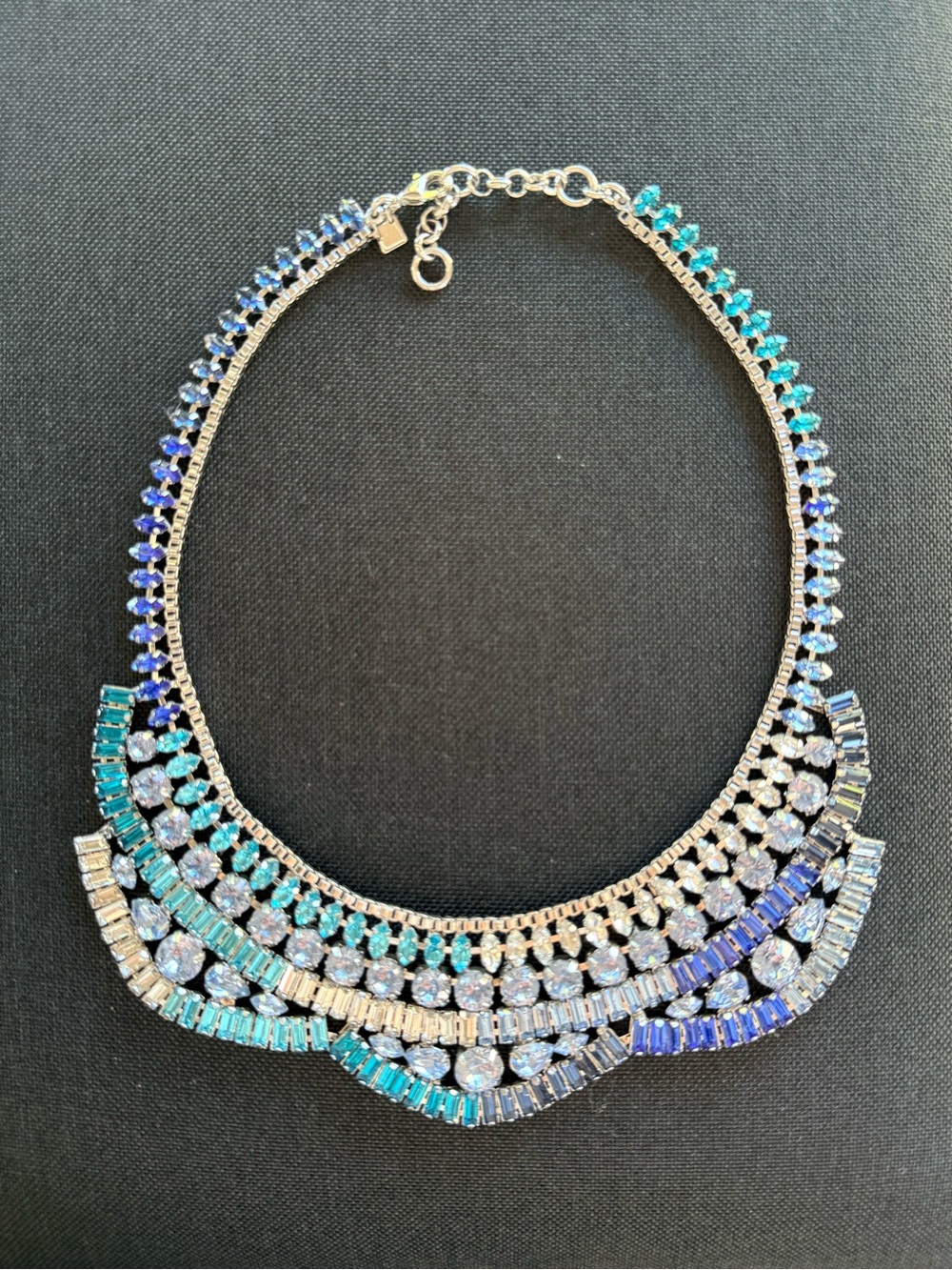 Banana Republic Blue and Teal Crystal Bib Necklace